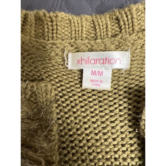 XHILARATION SZ M Fashion Faux Fur Embroidered Brown Knit Vest Western Boho Indie - Picture 3 of 6
